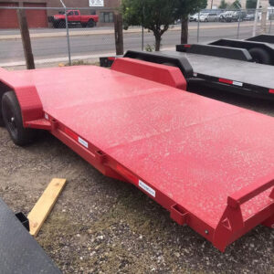 Red steel utility trailer for sale