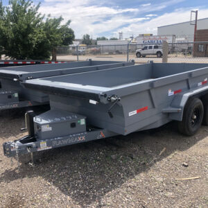 Heavy-duty grey flatbed trailers