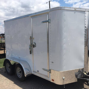 White enclosed cargo trailer image