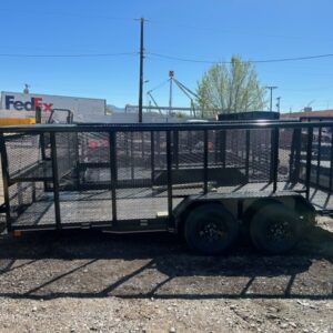 Double axle mesh utility trailer